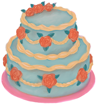 Dreamy Painterly Floral Cake